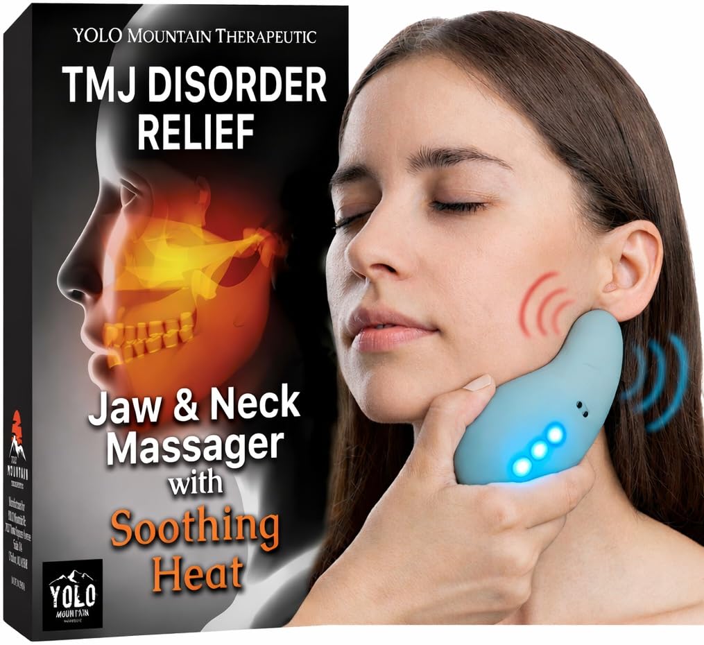 Tmj Relief Products Jaw & Neck Massager W/Soothing Heat Mode-Patented Massage Tool, 10 Gentle Vibration Modes, Eases Pain, Stiffness, Fsa/Hsa Accredited