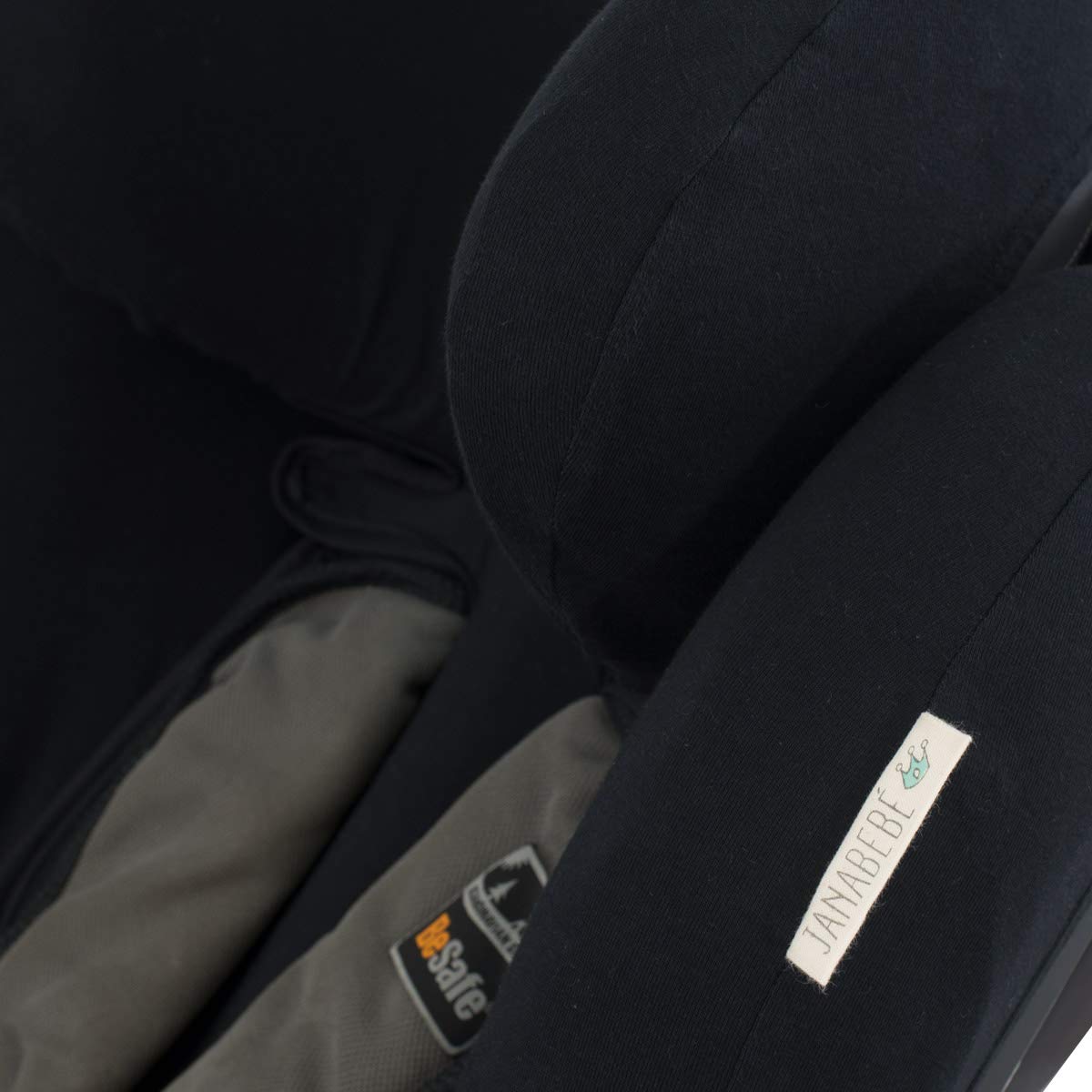 JYOKO Kids Funda de algodón para Silla de Coche Compatible con Besafe Izi Plus (Black Series)