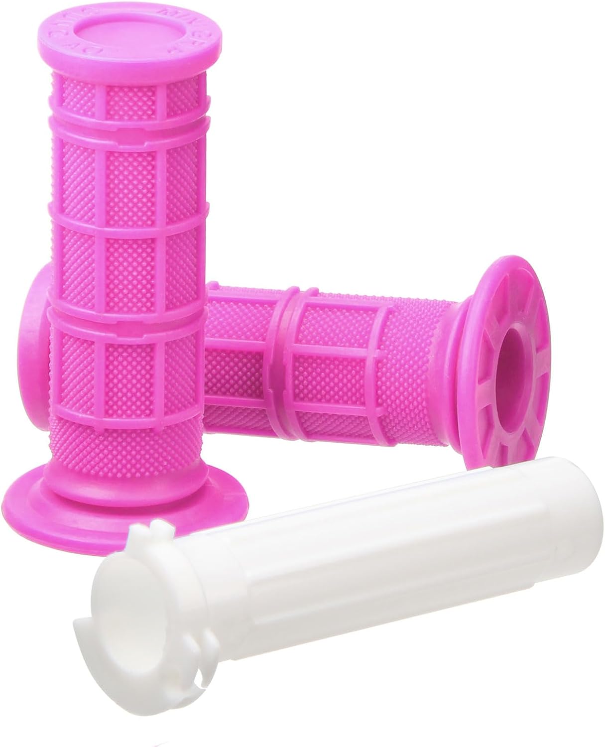 PW50 Grips, PW50 Handlebar Grips for Yamaha PW50 Peewee Y-Zinger PW 50cc PY 50 YT60 YT60L Kid Bikes 3/4 Half-Waffle Handle Bar Soft Grip Throttole Tube Accessories (Pink)