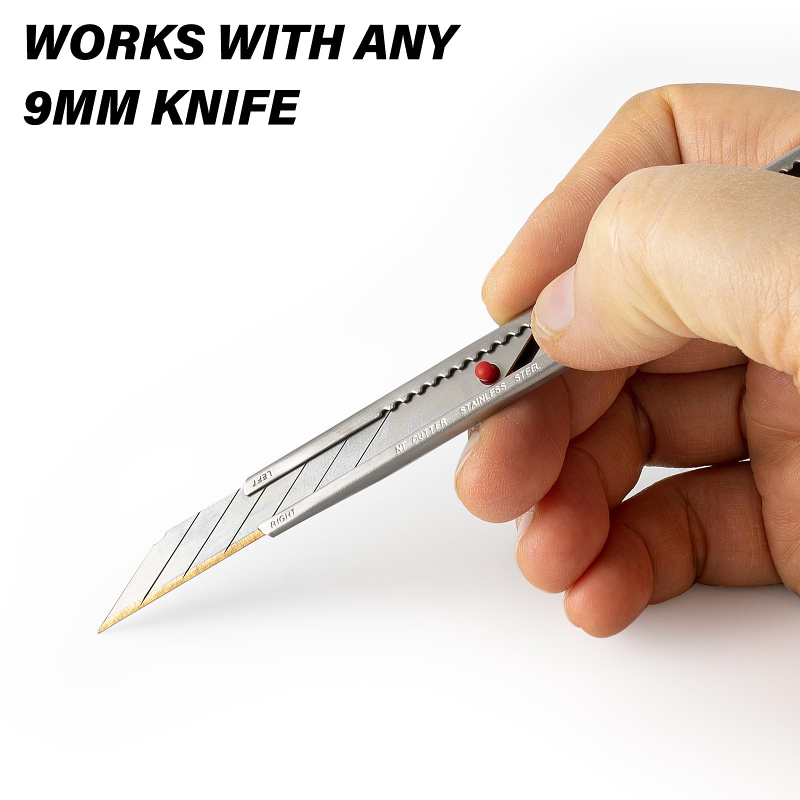 EHDIS 100PCS Cuchillas Cutter de Repuesto Premium de Titanio 9MM, Cuchillas a Presión para Cuchillos de Corte, para Trabajos Artesanales Profesionales y Aficionados