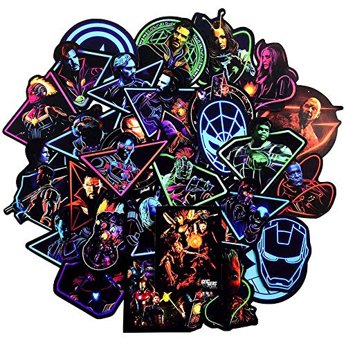 Adesivos Noctilucent Adesivos de laptop Marvel Avengers Adesivos à prova d'água 50 peças Adesivos d