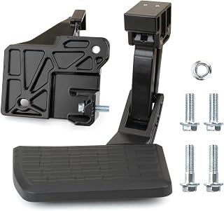 MITZONE Rear Bed Step Compatible with Toyota Tundra 2022 2023 Folding Truck Step Retractable Bumper Tailgate Step Replace PTS30-34000