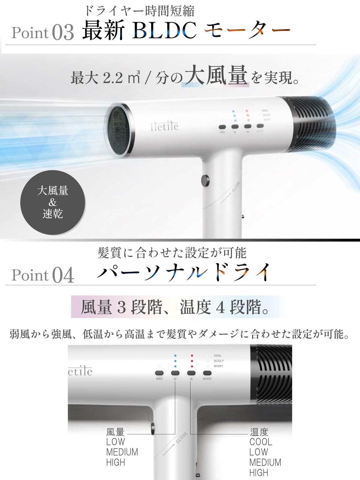 Amazon | 【美容師が開発】ドライヤー 大風量 速乾 遠赤外線 マイナス