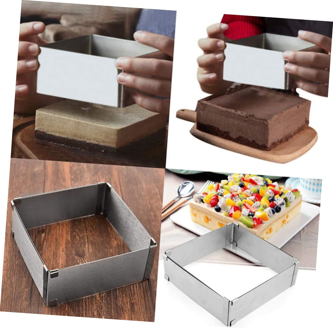 HOLIDYOYO 2pcs Stainless Steel Cake Mold Versatile Mousse Baking Tool for Home Use Non-stick Dishwasher Microwave and Freezer Storage