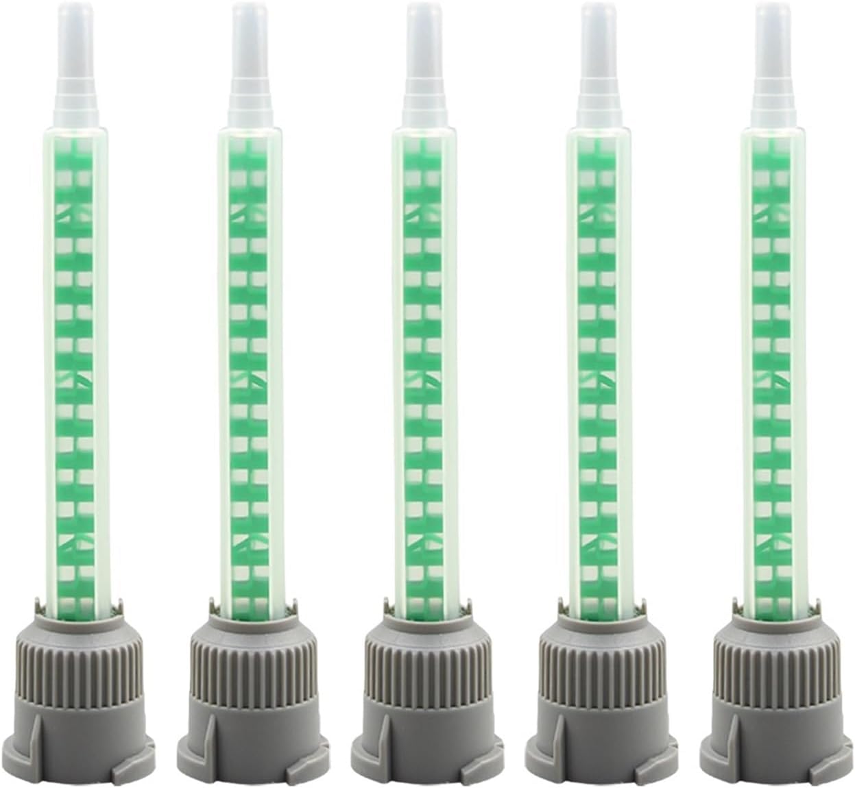 Epoxy Mixing Nozzle 10/20/50pcs Epoxy Adhesive Mixing Nozzle Static Mixing Nozzle Mb6-16 Mixing Tube (1:1Ratio) for AB Glue Gun Liquid Mixer(50pcs)