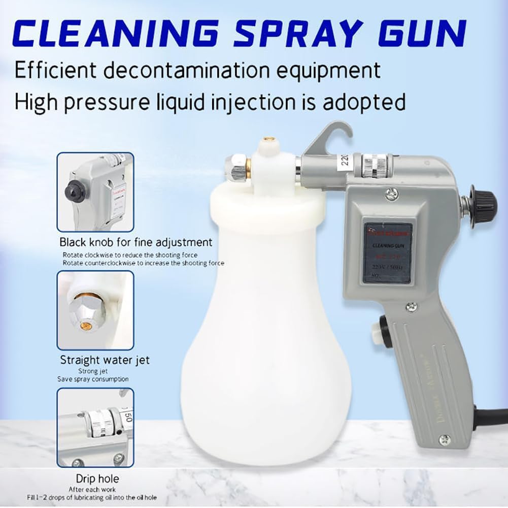 Elektryczny pistolet do czyszczenia punktowego, wysokociśnieniowy odplamiacz 40 W z regulowaną dyszą, ergonomiczny uchwyt do tkanin, odzieży, czyszczenia tapicerki, kompatybilny 110 V/220 V
