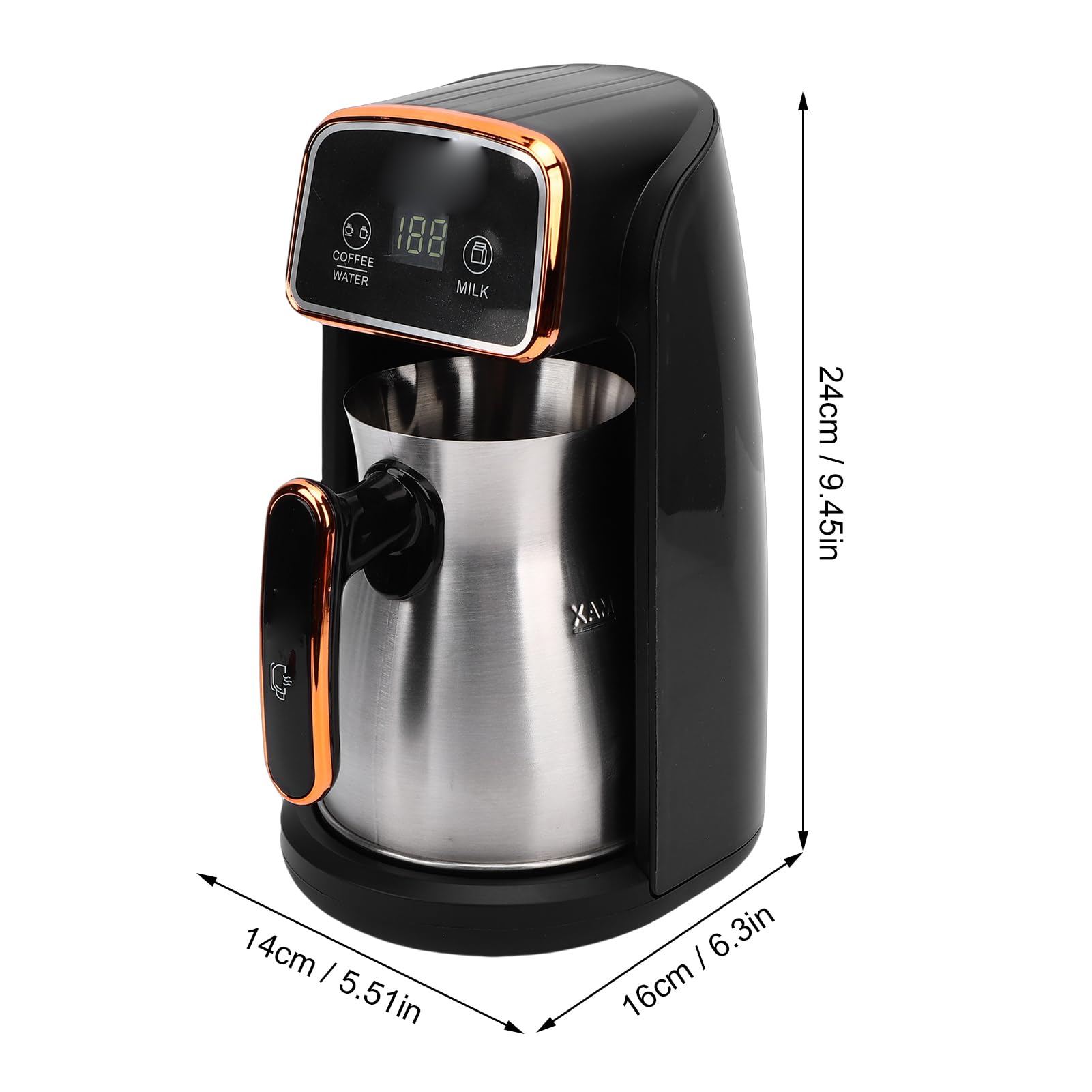 Macchina per caffè Turco, Bollitore per tè Portatile Bollitore Elettrico Pentola per caffè con Manico per Ufficio di Viaggio a Casa