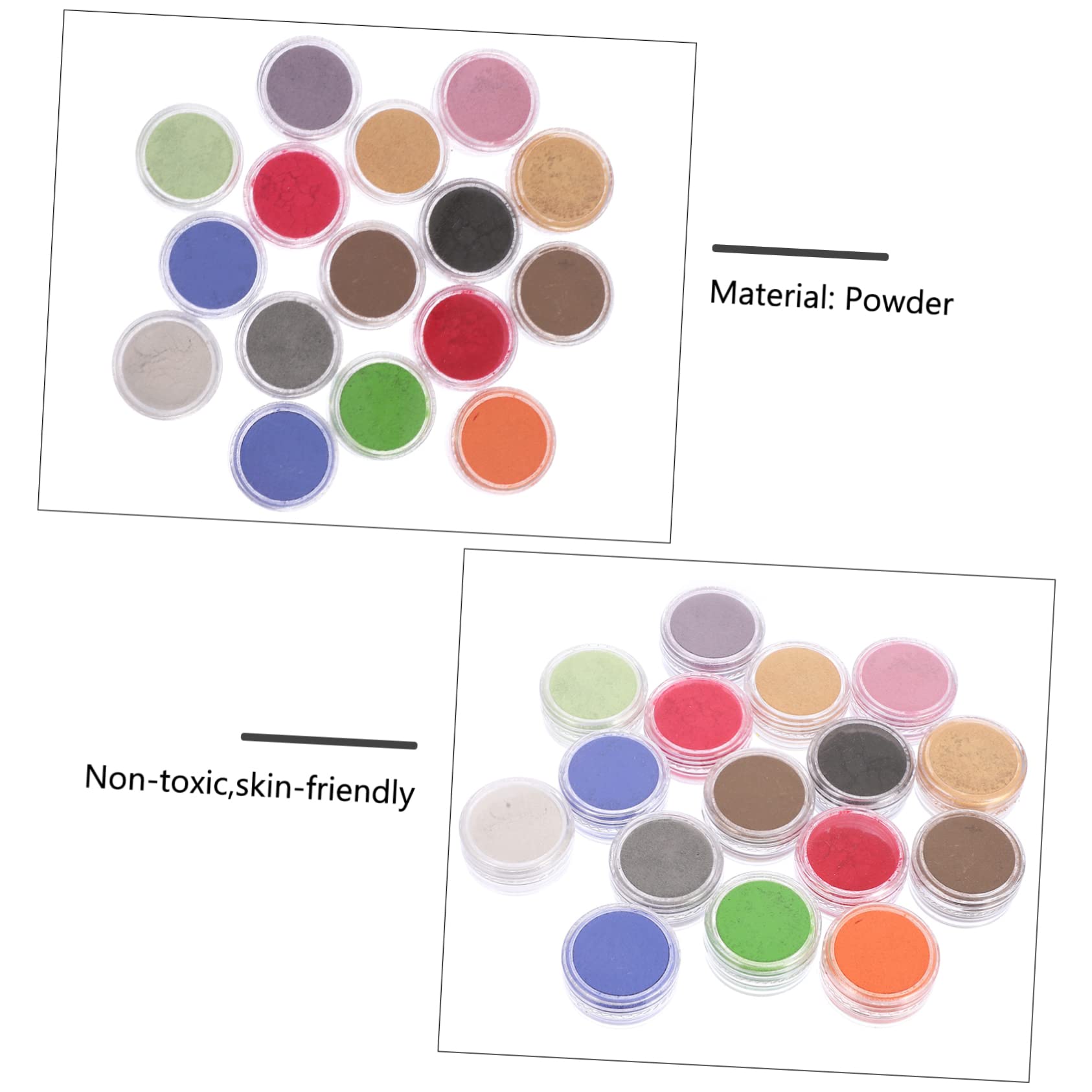 OSALADI 16 Color Pearlescent Powder Set Body Glitter for Face Nails Fine Glitter Makeup Highlighter