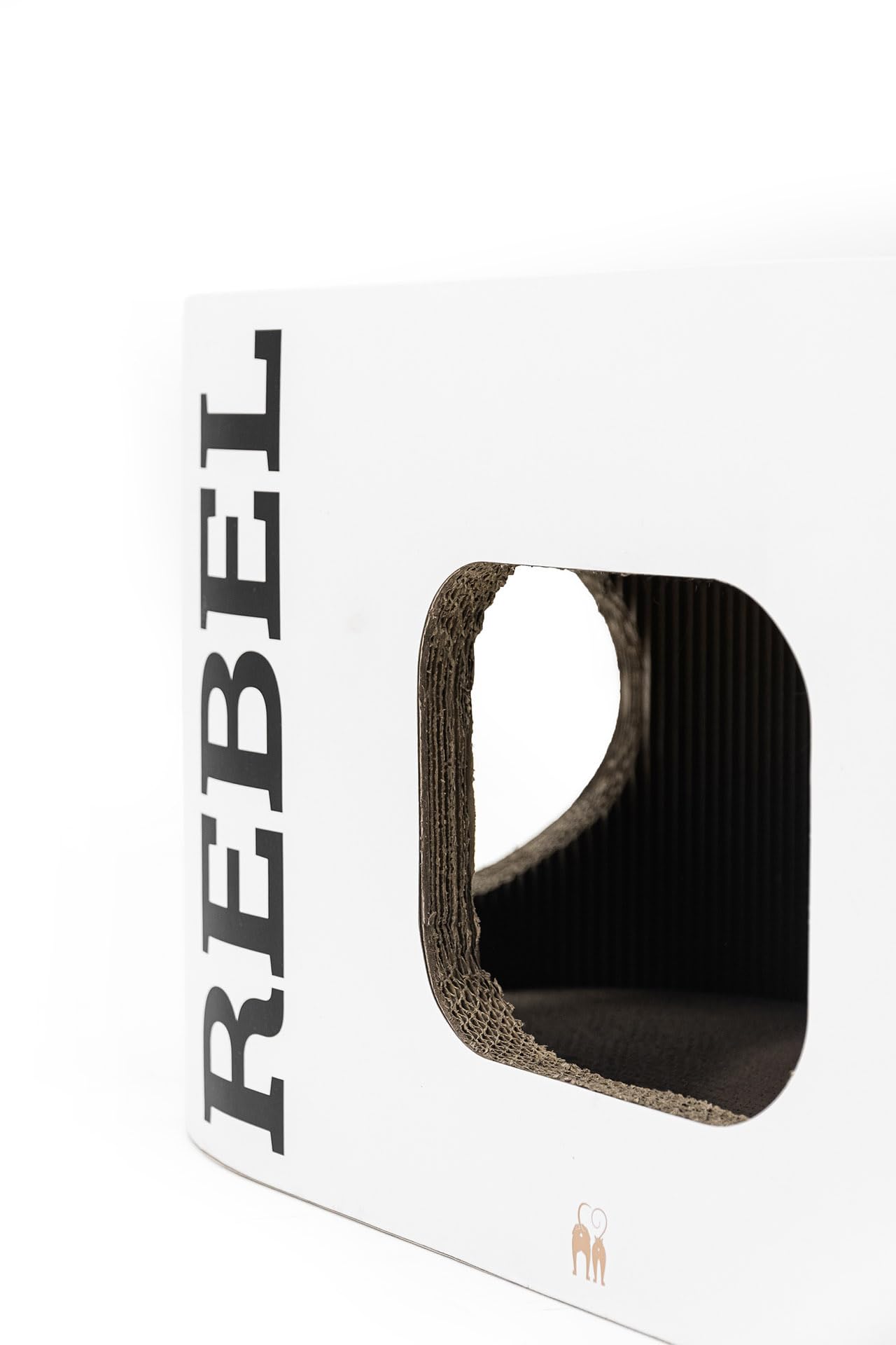 Petrebels Kratzpappe Ruby 60, Katzen Kratzbrett aus sehr stabilem Karton, Kratzkarton 60 x 32 x 34 cm, Farbe Weiß