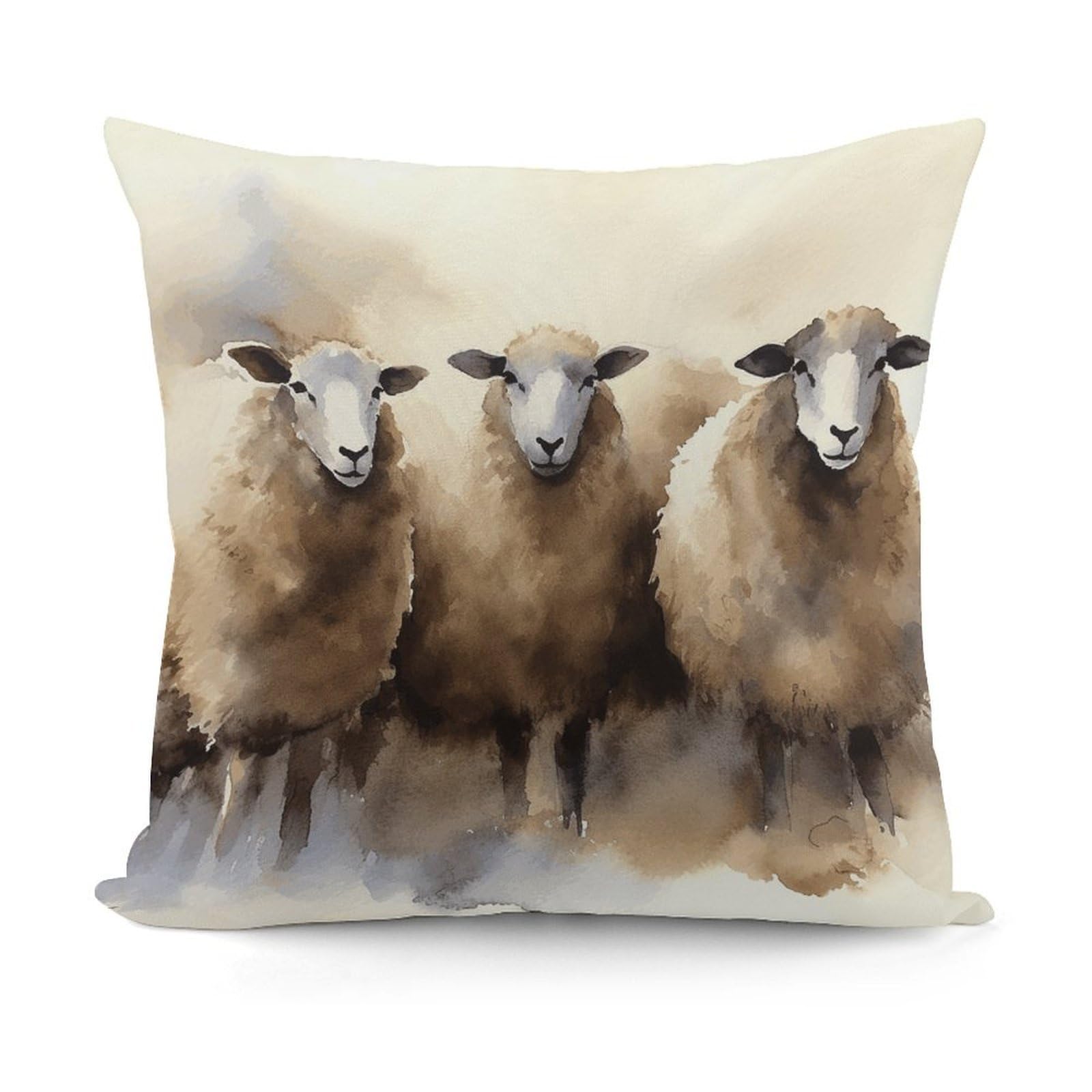 VstaDank Sheeps Watercolor Throw Pillow Cover Soft Square Cushion Cover Art Artwork Pillow Covers Mordern Couch Pillow Covers Decorative Cushion Case for Chair Couch Bedroom Living Room