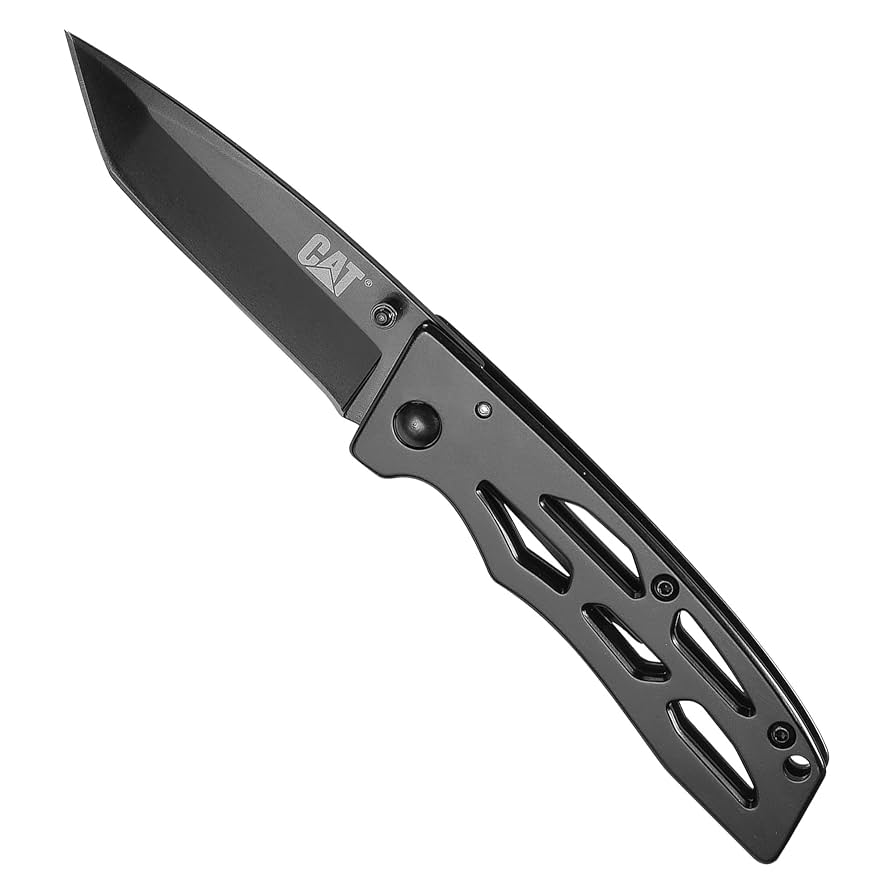 Cat 6-1/2-Inch Tanto Folding Knife with 7Cr17MoV Stainless