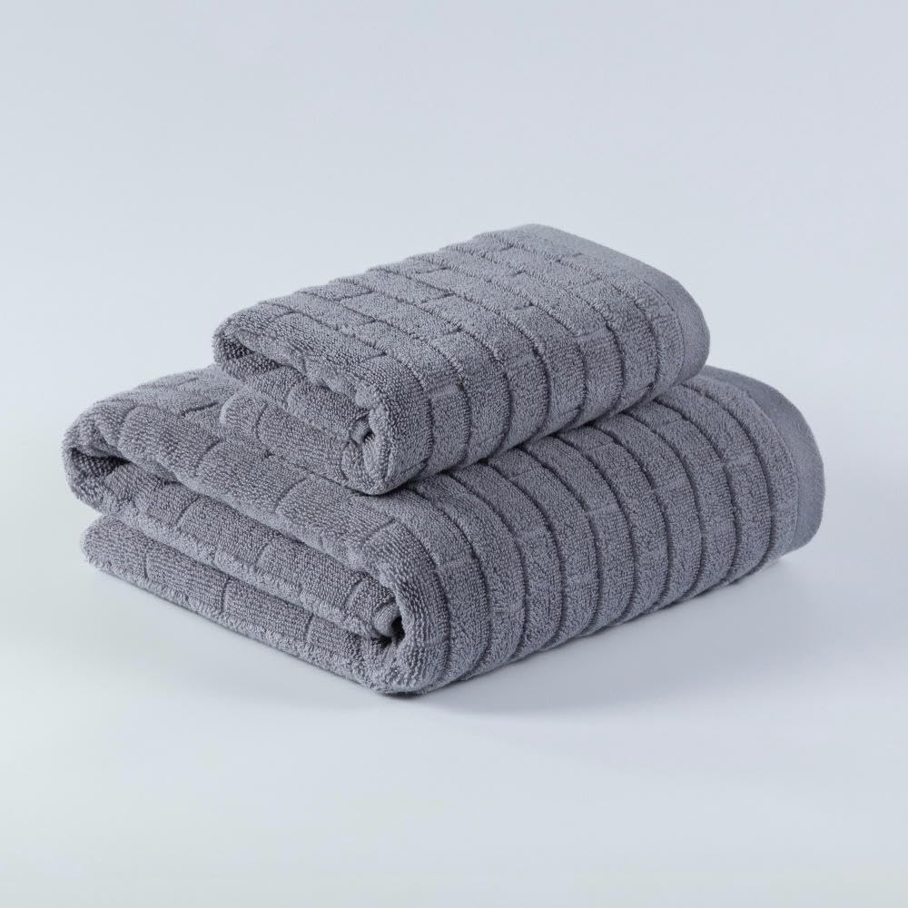 Serviette de ménage épaisse adulte lot de 2 serviettes en coton gris