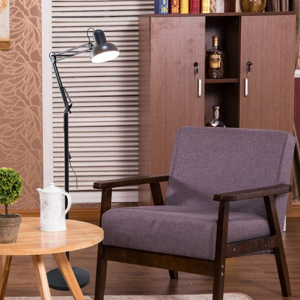 Industrielle Stehlampe Dimmbar Mit Fernbedienung – 12W LED, Gelenkarm, Timer, E27, Schwarz, 175 Cm