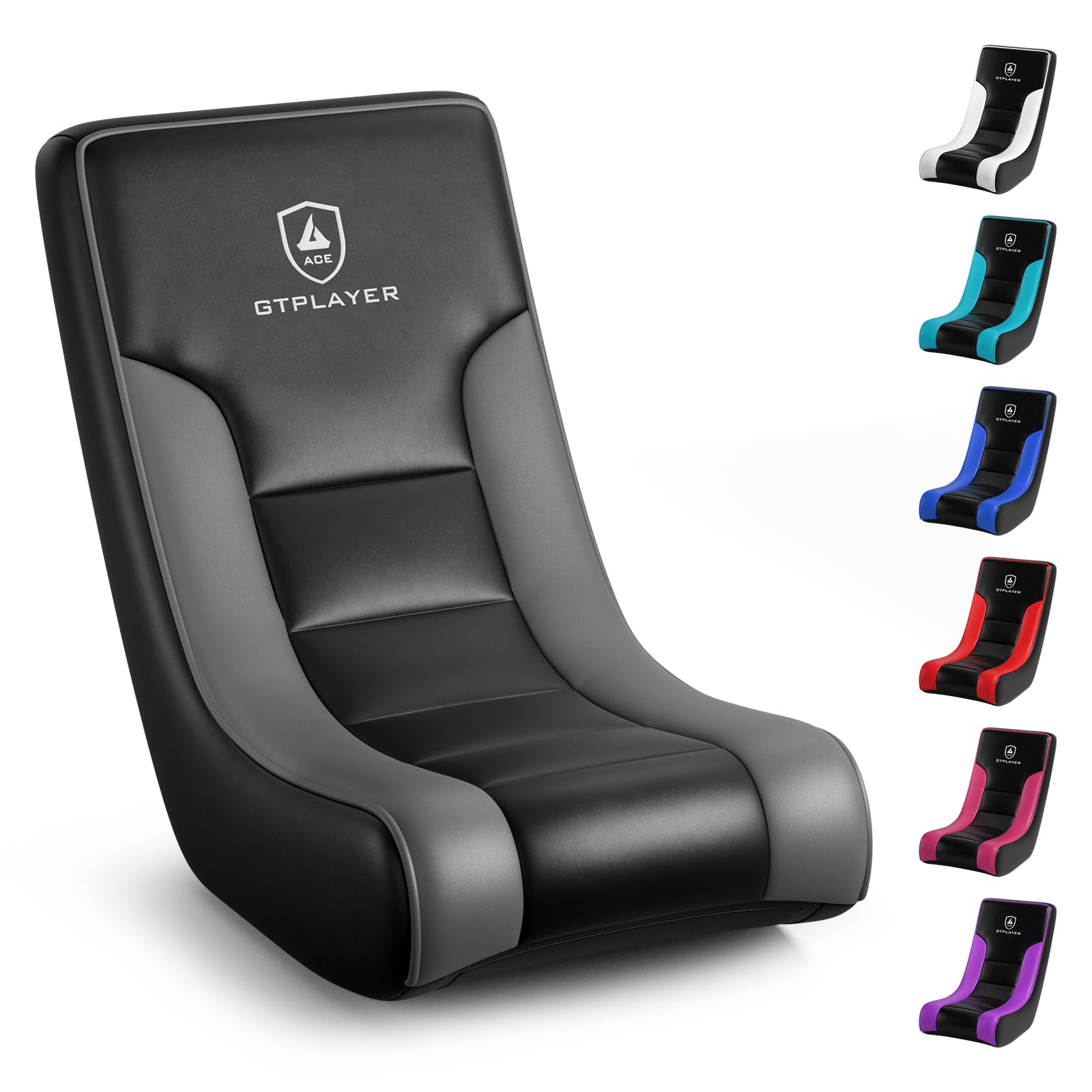 Floor Rocking Gaming Chair – Floor Rolling Game Chairs with Angle Limiter, Gamer Rocker Floor Seat, Compact & Lightweight, Black