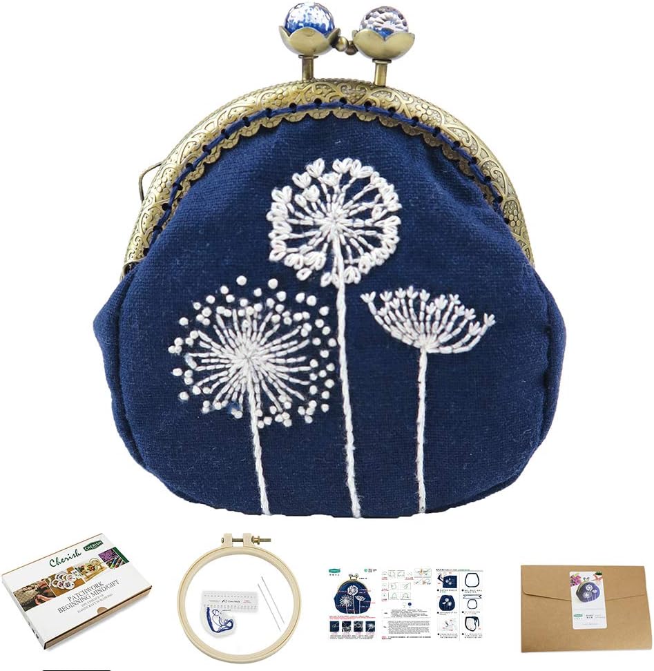 Handmade DIY Coin Purse Kiss Lock Material Kit Embroidery Pouch Making Kit 511817 GuoFa511810-511817