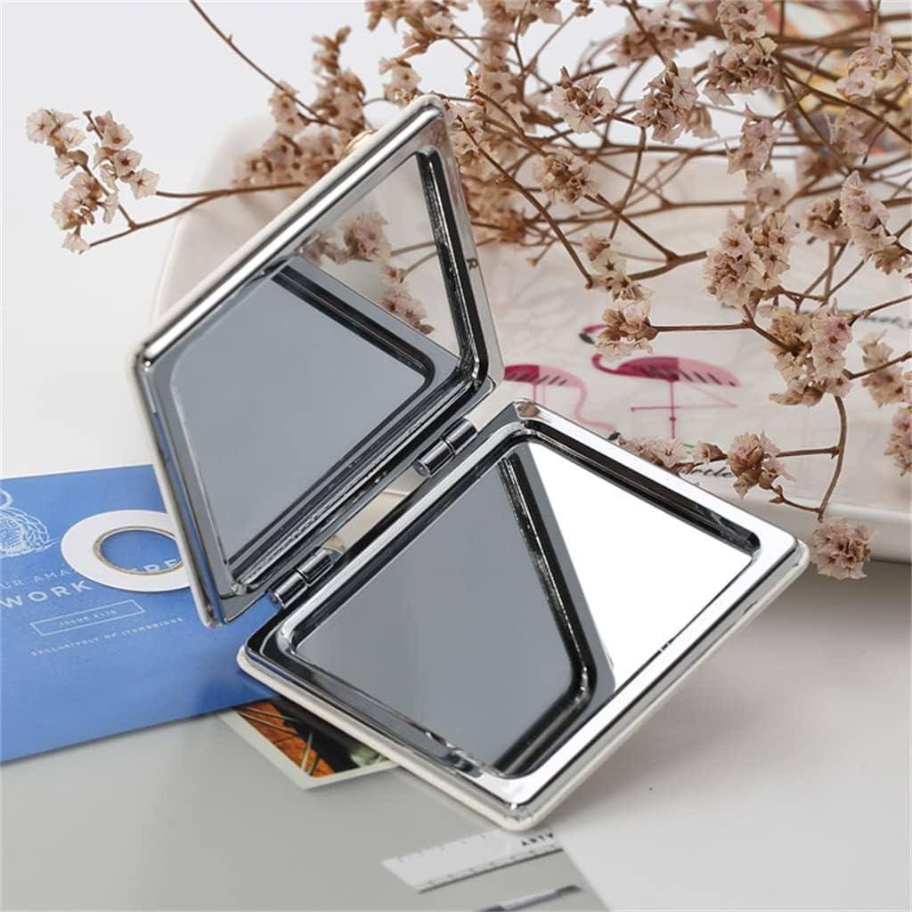 Mini Makeup Pocket Foldable Portable Folding Leatherette Compact Heart Shape image 4