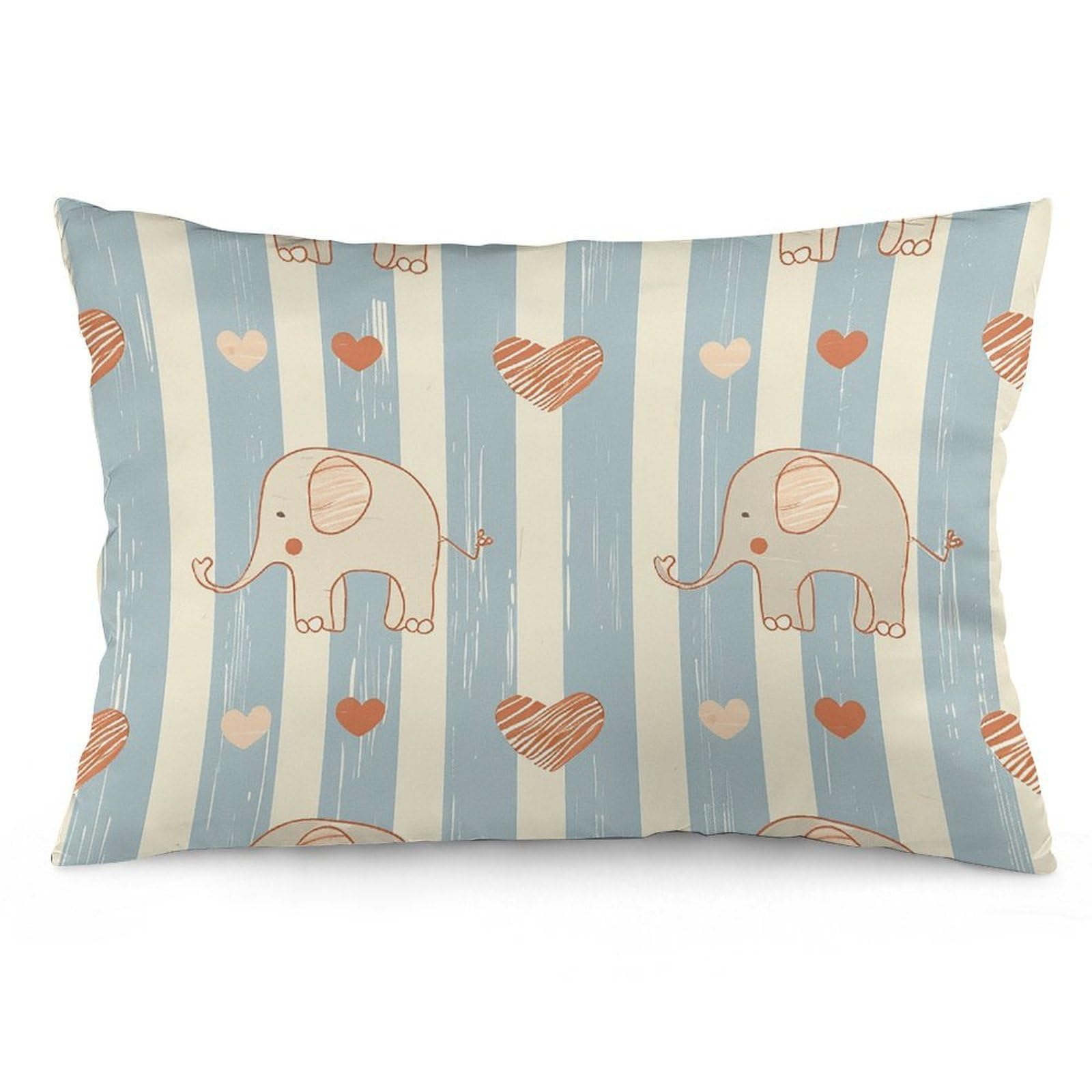 NTVOWPZO 2 Pack Decoration Throw Pillow Covers 16 "x24 Pillowcases Covers Stripes and Elephants Pillowcases Modern Farmhouse Home Decor Sofa Cushions Covers for Couch Bed Living Room