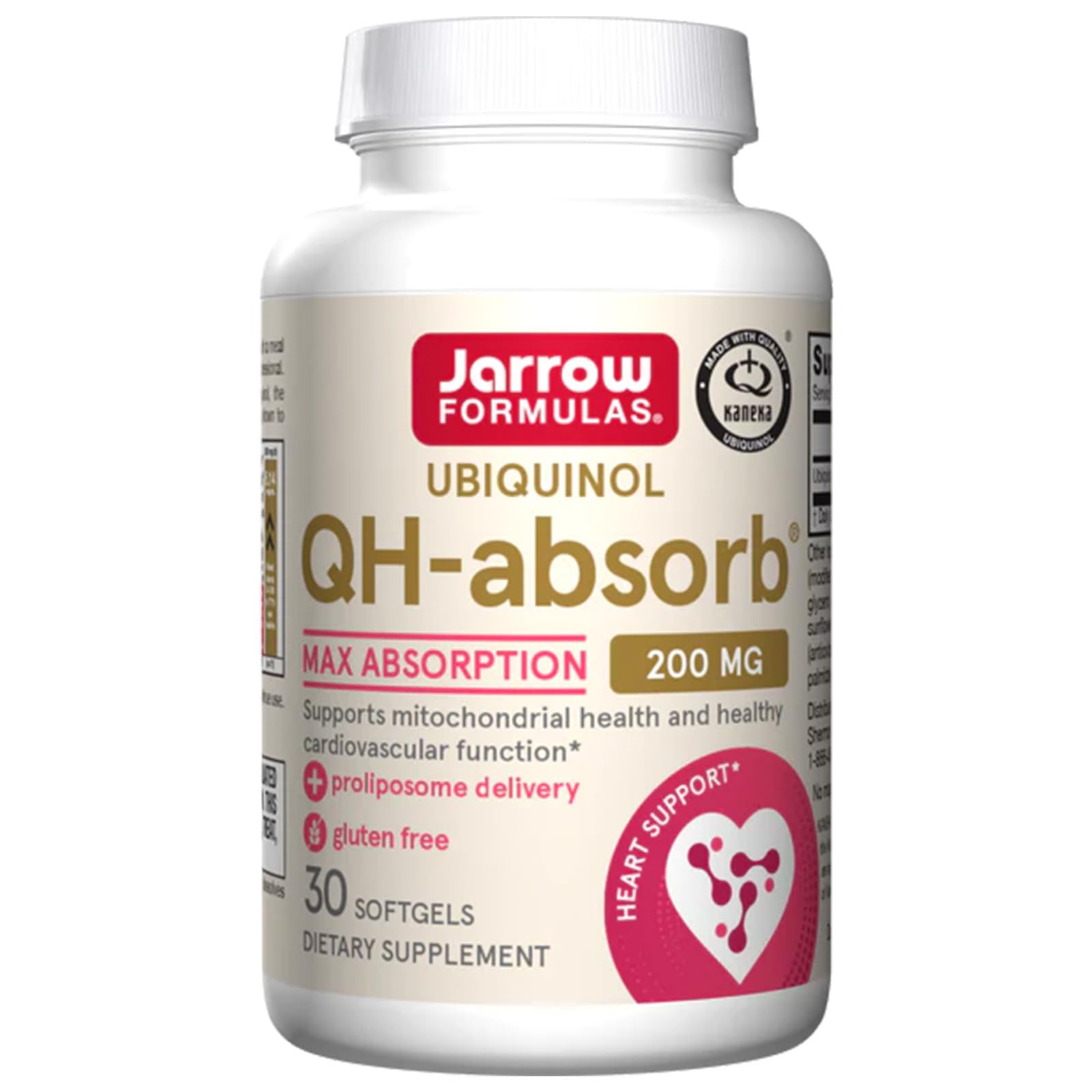 Jarrow Formulas, Ubiquinol QH-Absorb (Coenzima Attivo Q10), 200mg, Alta Resistenza, 60 Capsule morbide, Testato in Laboratorio, Senza Glutine, Senza Soia, Senza OGM