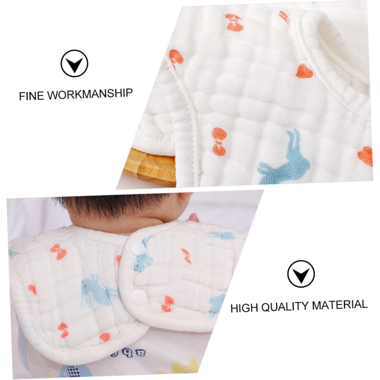 Toyvian 12 Pièces Bavoirs Bavoir Qui Bave Bavoir De Déjeuner Bavoir De Dentition Bébé Torchon Pour Bébé Serviette De Salive Bavoir Pour Tout-petits Nouveau Née Coton Nourrir Blanche