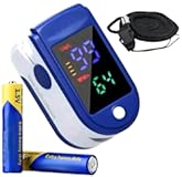 Finger Pulse Oximeter Larger Display Blood Oxygen Monitor with Batteries and Lanyard Included Fingertip Pulse Oximeter Color: Navy Blue
