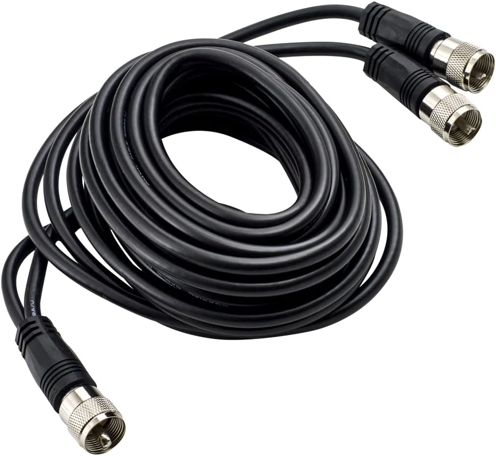 12' Dual Antenna Co-Phase Cable with PL-259 Conmnectors