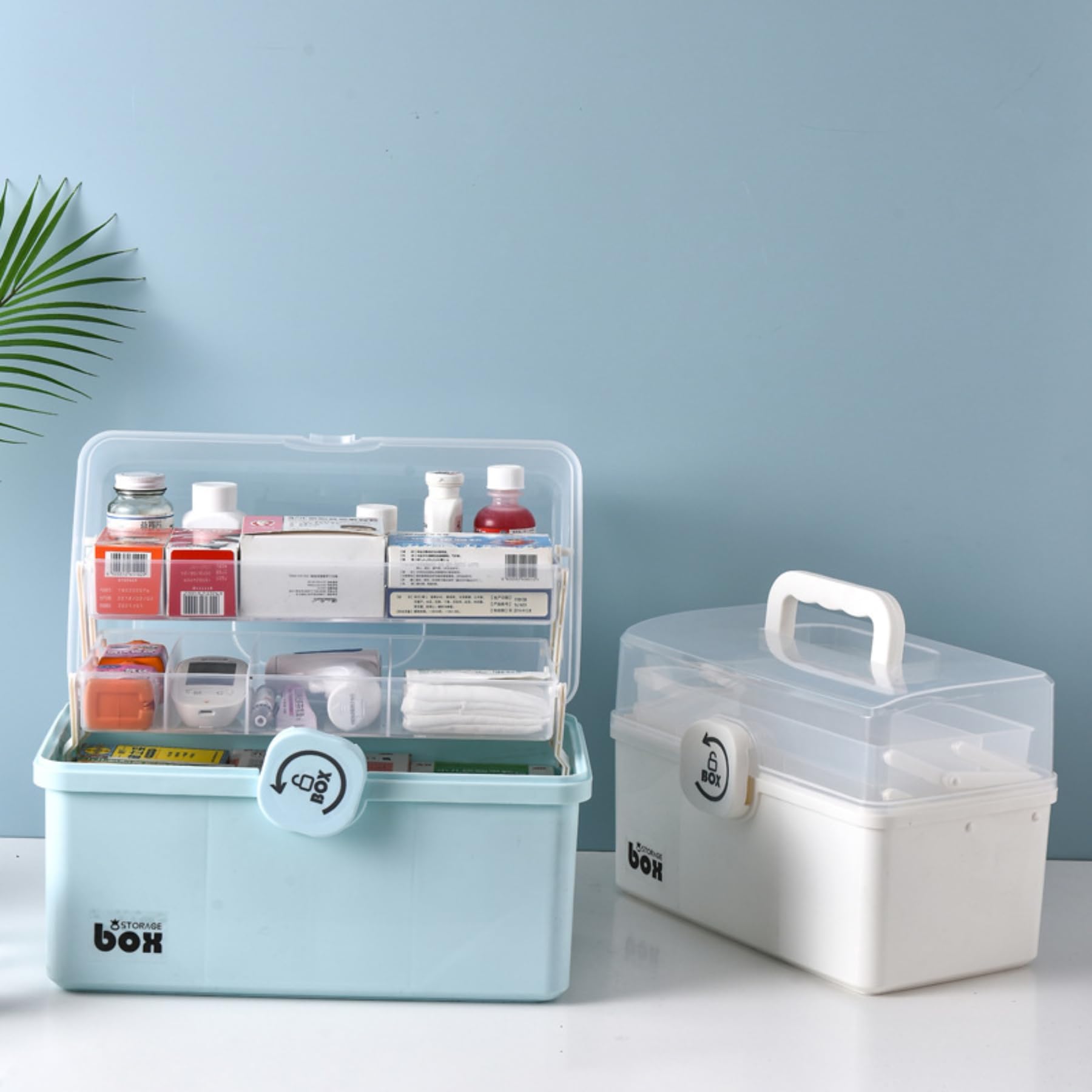 3 Strati Organizer Medicinali Bianco 34×19×22cm,Cassetta Medicinali,Scatola Medicinali,Organizer Medicine,Porta Medicine,Cassetta da pesca per Il Cucito,Cassetta Degli Attrezzi,Materiali,L'artigianato