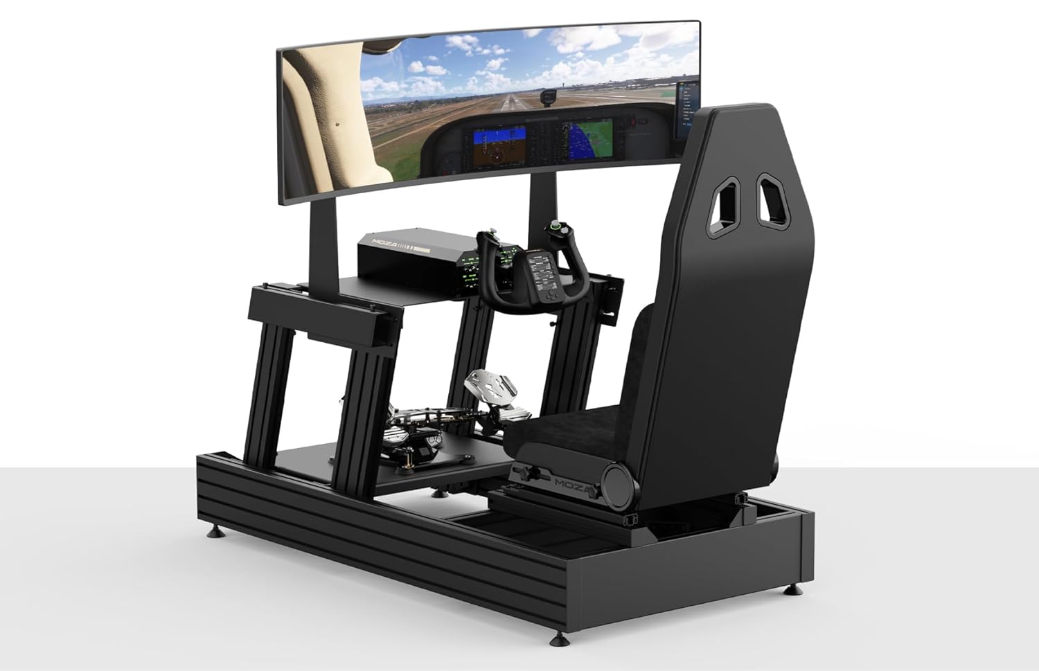 MOZA AY210 Force Feedback YOKE Base, realistic aviation control for flight simulations, 210N Push Force & 9Nm Torque, compatible with PC