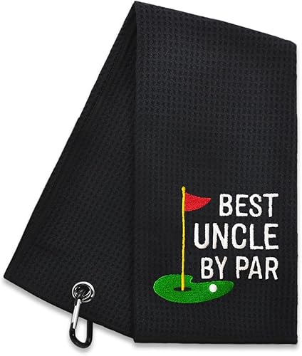 Hafhue Toalla de golf bordada con clip, regalo de jubilación, divertidos golf para padre, accesorio para bolsas de golf, regalo del día nacional del