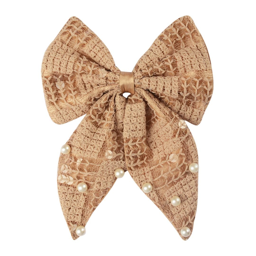 Radhu & Kabby Hair Bow Clips for Women/Girls | Bow Tie Clips | Suitable Every Hair Type | Ribbon Style Hair Pins | Stylish and Comfortable Hair Accessories | 1 Pcs | Brown Colour (B0CR7CQ6R5) Amazon Price History, Amazon Price Tracker