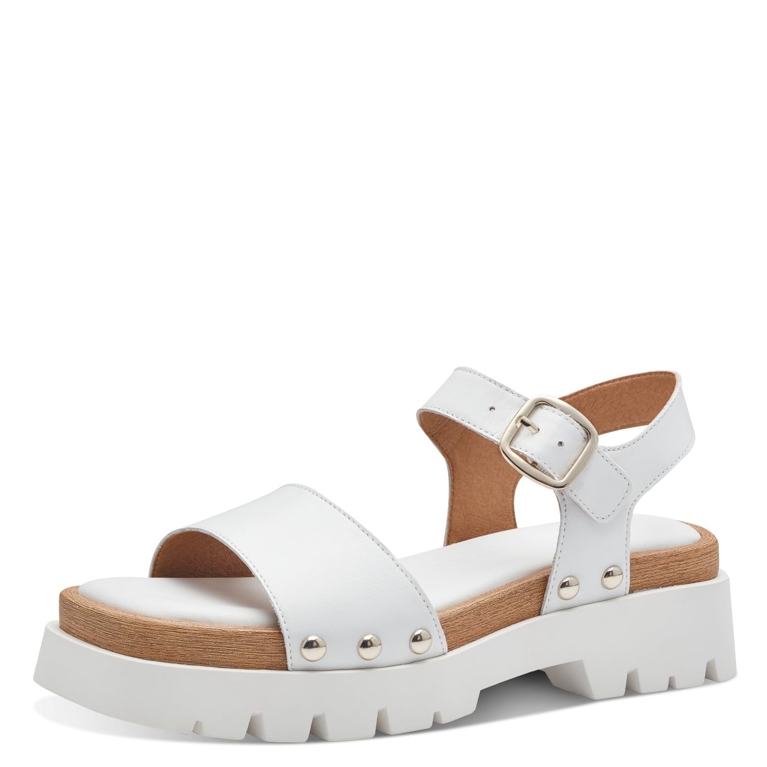 Tamaris Sandals 1-28230-42 Wide, White leather, 3.5 UK
