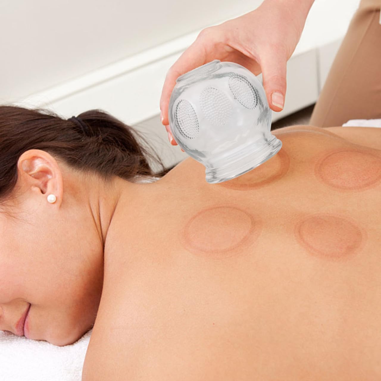 Healifty Ensemble De 6 Ventouses De Massage En Verre 2.36 X 1.89 Pouces Pour Thérapie Hijama Soulagement Musculaire Et