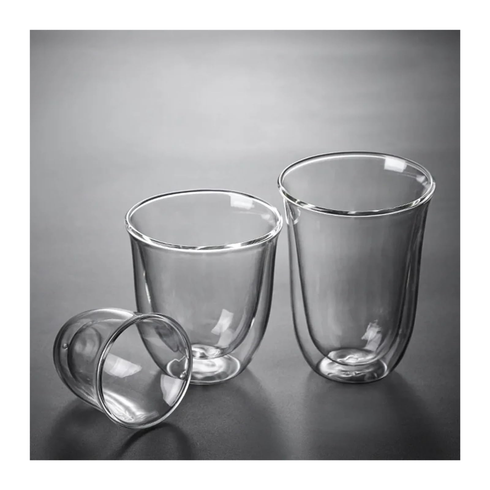 Przezroczysta i żaroodporna podwójna ścianka szklany kubek (300 ml, 4 szt. Cup)
