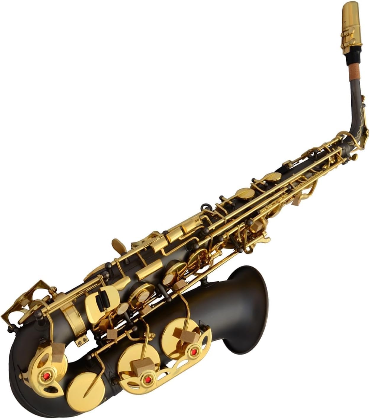 Saxophones, Saxophone Musical Instrument Matt Black Nickel Saxophone Alto E flat Brass Body Gold Keys Saxophone Musical Instrument - Image 1 of 6