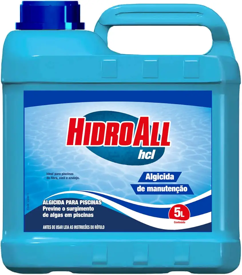 HidroAll Algicida Manutenção para Piscinas HCL 5 Litros