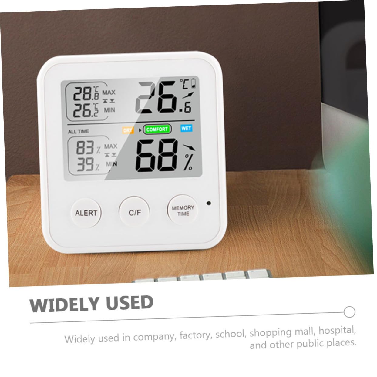 POPETPOP 3 Pièces thermomètre bebe bébé thermometre digital Température serré petit multi-outil jauge d'humidité humidimètre hygromètre Composants electroniques blanche