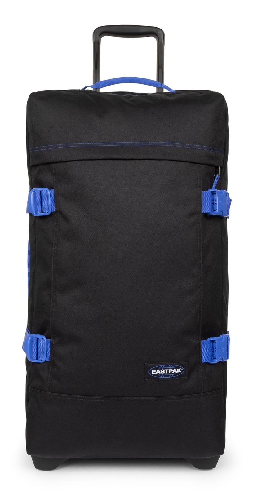 Eastpak Tranverz M walizka podróżna średniej wielkości z zamkiem TSA, dwoma przegródkami i paskami kompresyjnymi, pojemność 78 l, 67 x 35,5 x 30 cm - Kontrast czarno-niebieska