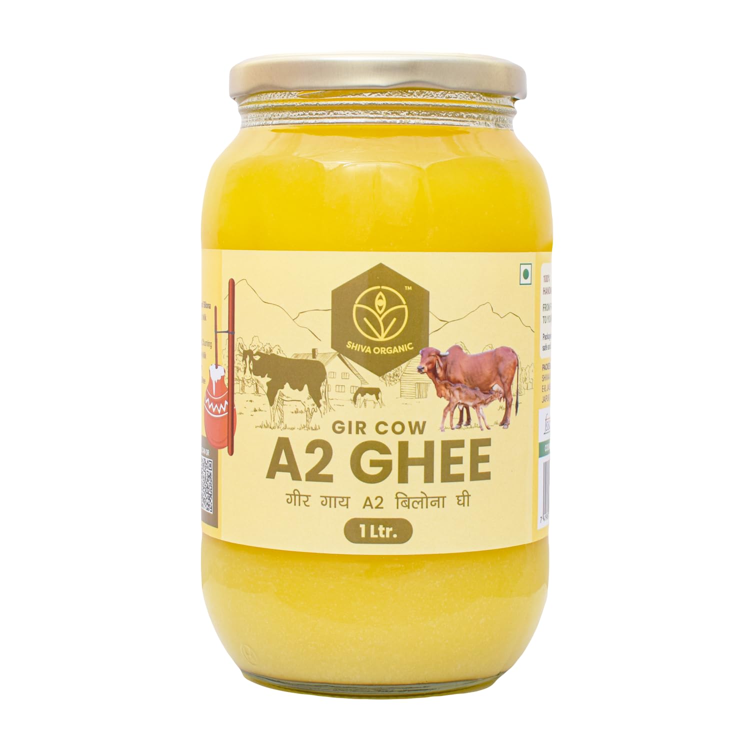 Shiva Organic A2 Gir Cow Ghee - 1000 ML l Desi Ghee I Organic Grass Feed l Hand Churned I Traditional Method (1 l) (B0C4P2WQ2Q) Amazon Price History, Amazon Price Tracker