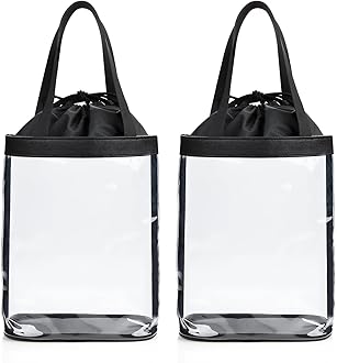 Clear Makeup Bags, TSA Approved Toiletry Bag for Traveling, Clear Travel Bag for Toiletries, Waterproof Transparent Cosmetics Bag Organizer for Women Men, Carry on Airport Airline Compliant Bag (2PCS)