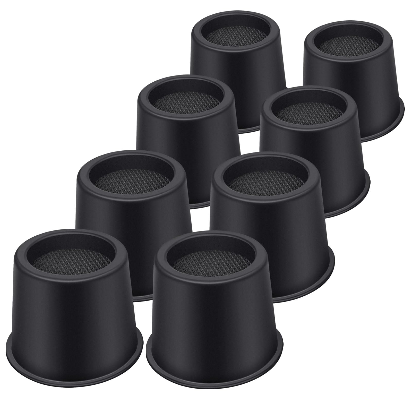 ANNKUT Bed Risers 4 Inch Heavy Duty, Round Furniture Risers for Bed Desk Table Sofa Couch，Bed Lifts Risers, Support up to 3300 Lbs(8 Pack Black)