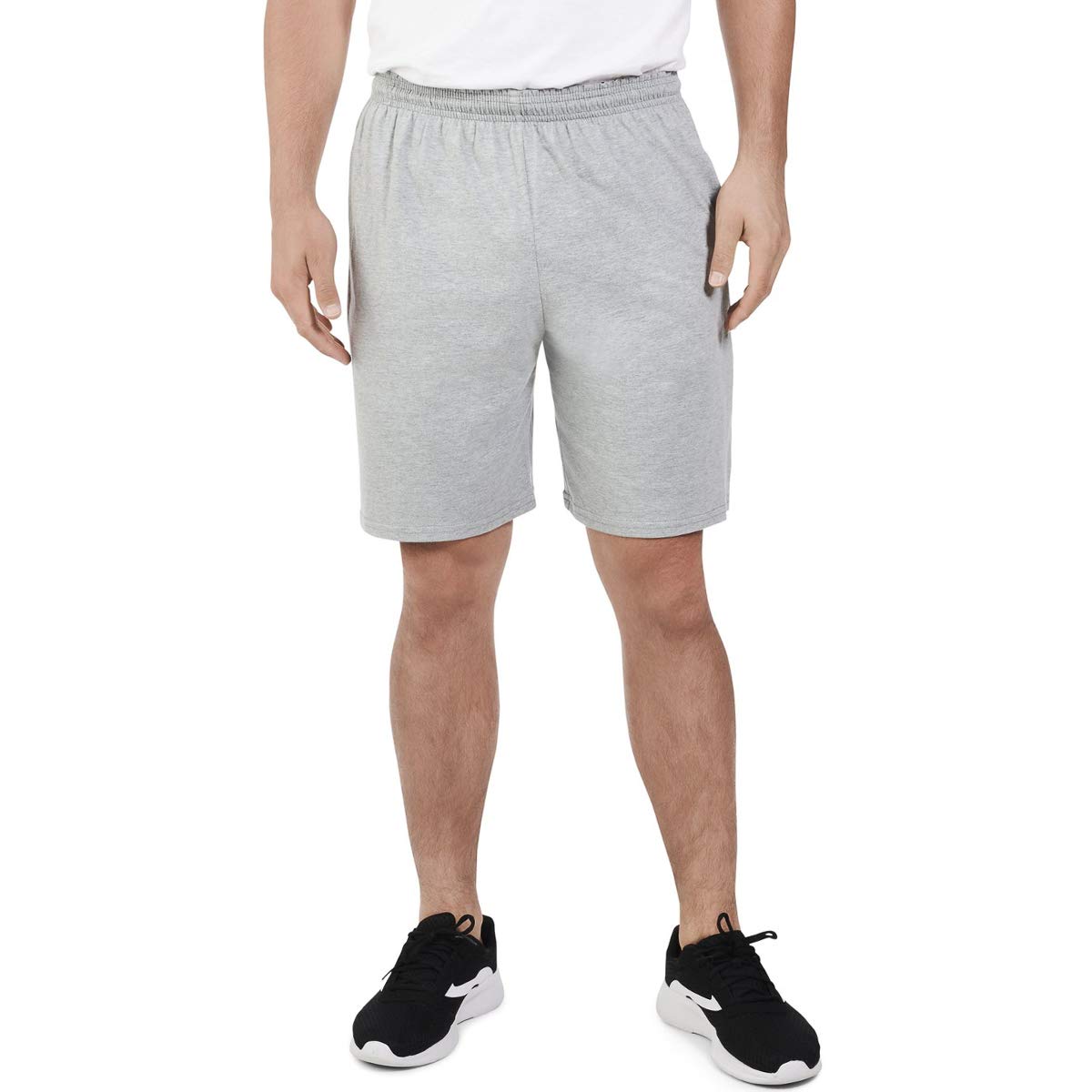 Fruit of the Loom Men's Jersey Short (Small, Heather Grey)