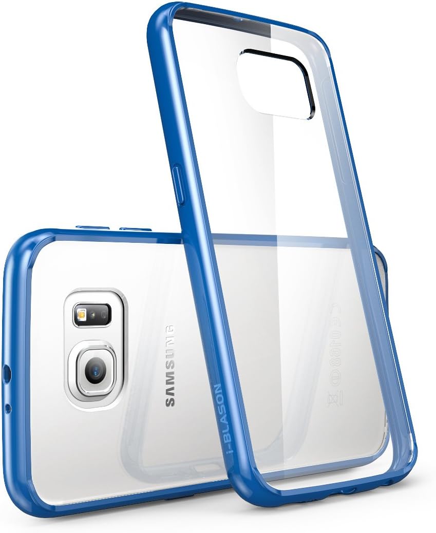Galaxy S6 Case, [Scratch Resistant] i-Blason **Clear** [Halo Series] Samsung Galaxy S6 Hybrid Bumper Case Cover (Clear/Blue)