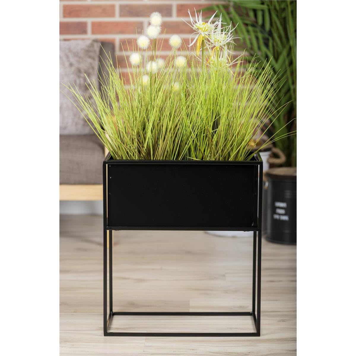 Kwietnik stojący skrzynia czarny 50 cm