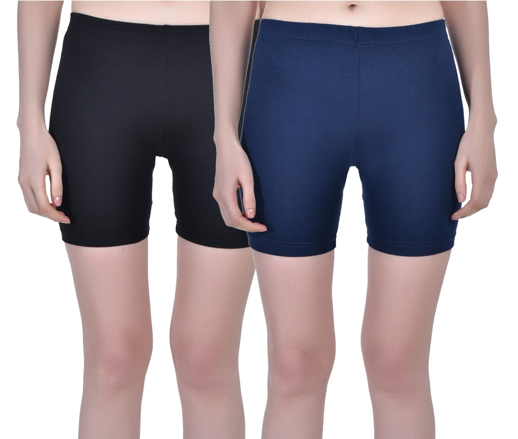 aimly Women Cotton Stretchable Cycling Gym Yoga Knee-Length Slip Shorts Pack of 2-picture-17