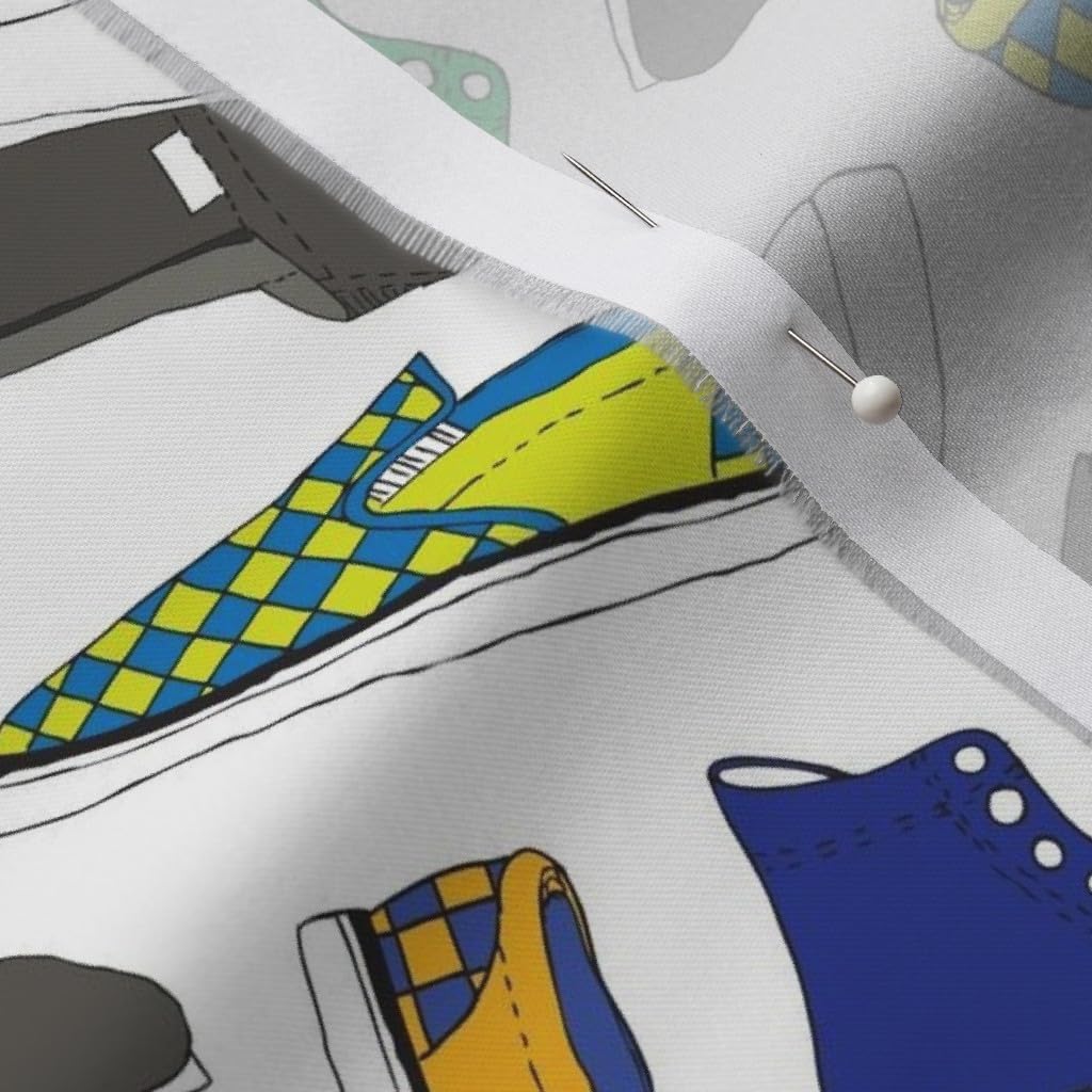 Spoonflower Fabric - Shoes Colorful Tennis Shoe Feet Fashion Sneakers Printed on Organic Cotton Sateen Fabric by The Yard - Sewing Quilting Apparel Home Decor