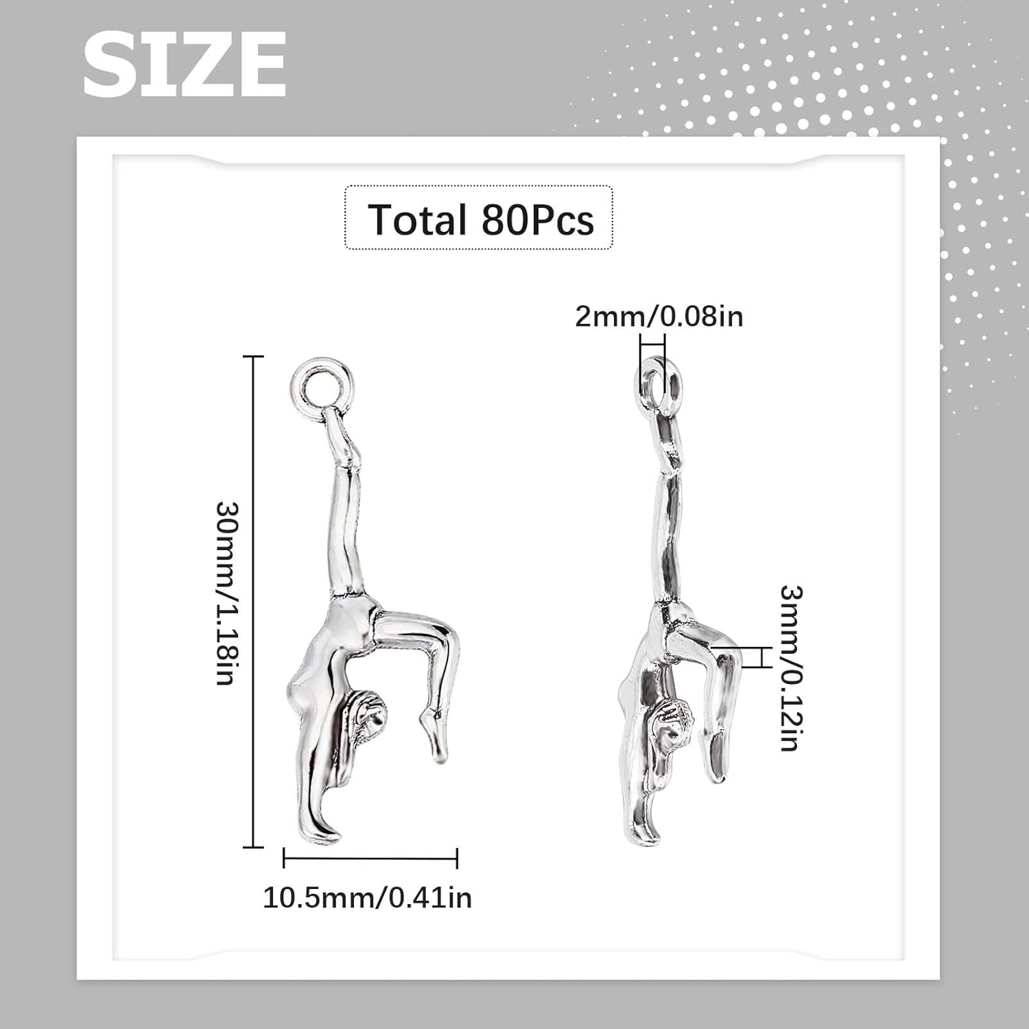 SUNNYCLUE 1 Box 80Pcs Sport Charms Sports Charms Bulk Gymnast Gymnastic Tibetan Style Alloy School Cheerleader Pendants for Jewelry Making DIY Bracelet Necklace Earrings Crafting - Image 2