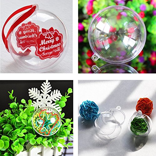 Uniqled Clear Plastic Fillable Christmas Diy Craft Ball Ornament - Pack Of 10 #TOP5