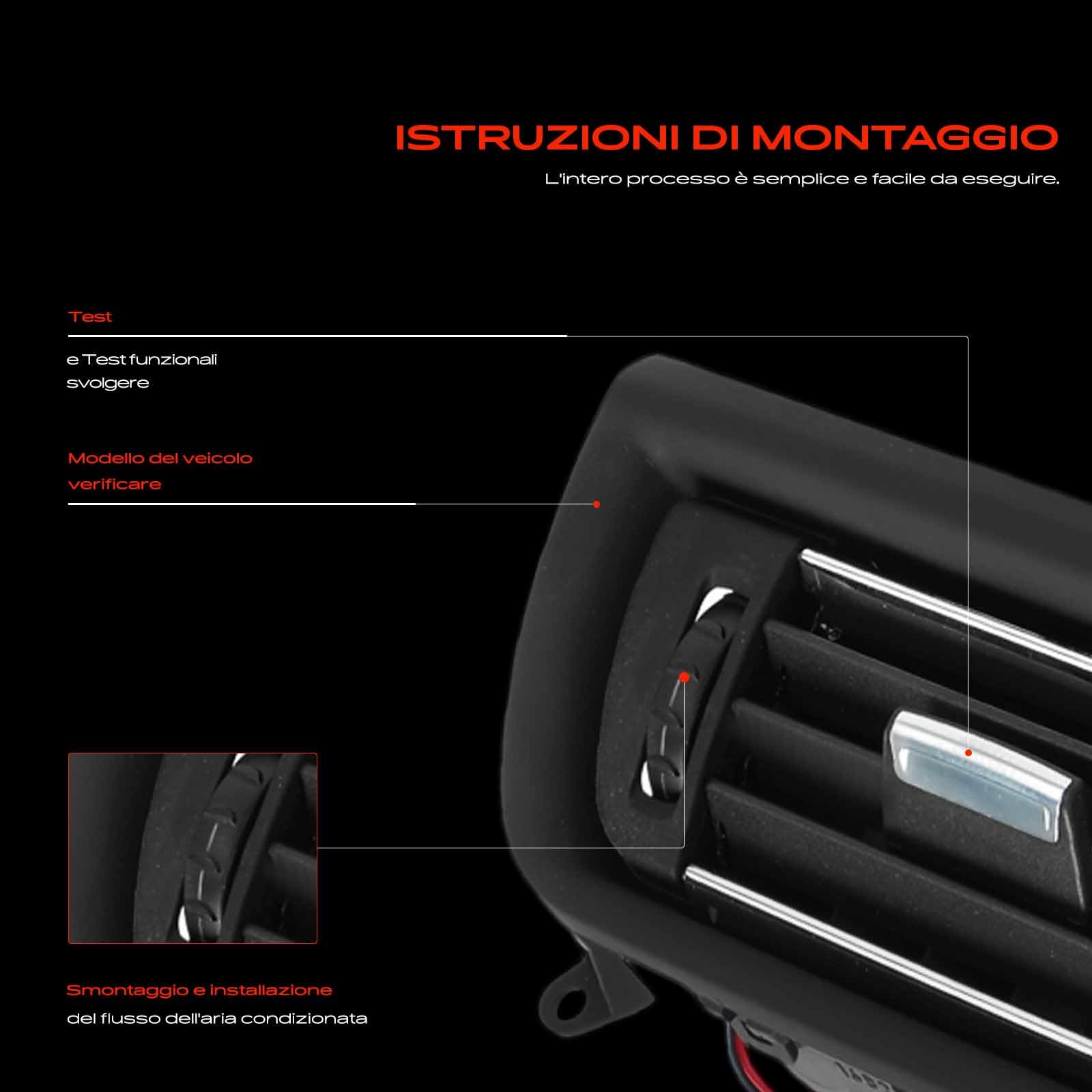 Frankberg Griglia di Valvolaazione Bocchetta dell'aria Compatibile con Serie 5 F10 518-535d xDrive 520-550i xDrive Serie 5 Touring F11 518-535d xDrive 520-550i xDrive Replace# 64229209136