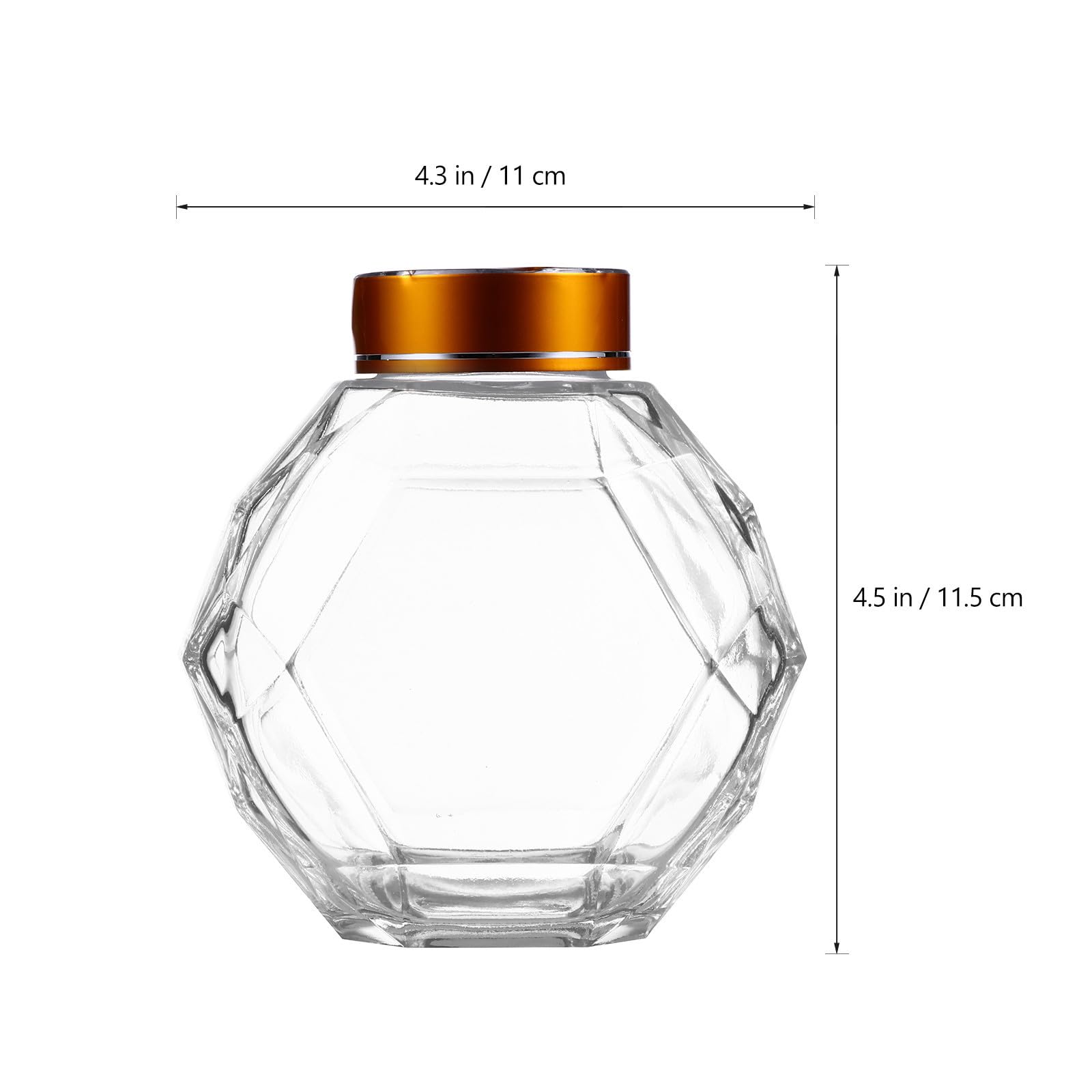 Amosfun 4 Stück Honigglas aus Glas mit Deckel, Sechseckig, Pack