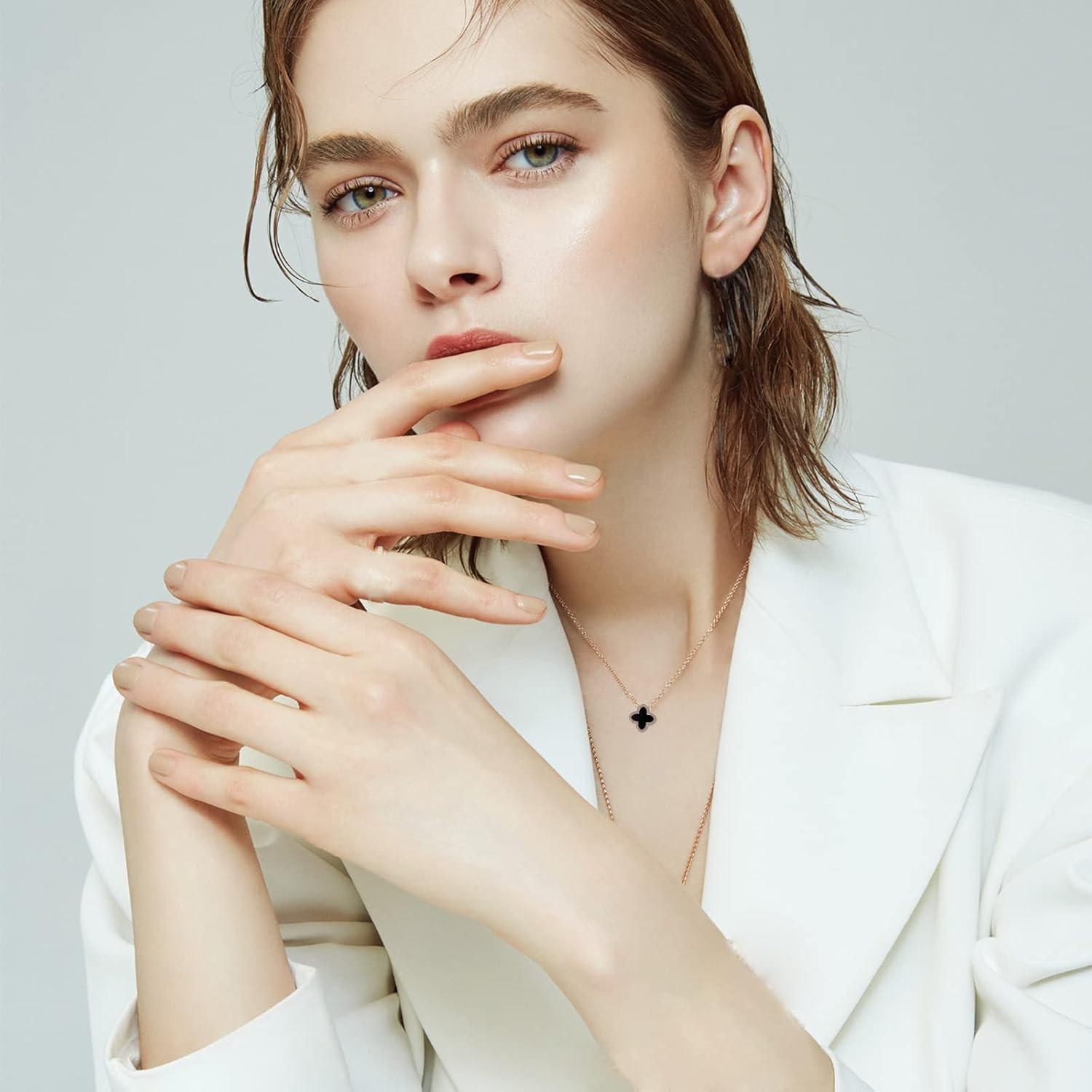 Dainty Lucky Clover Necklace 14K Gold Plated Four Leaf Clover Necklace for Women, Simple Necklace Jewelry for Girls Teen - Image 5