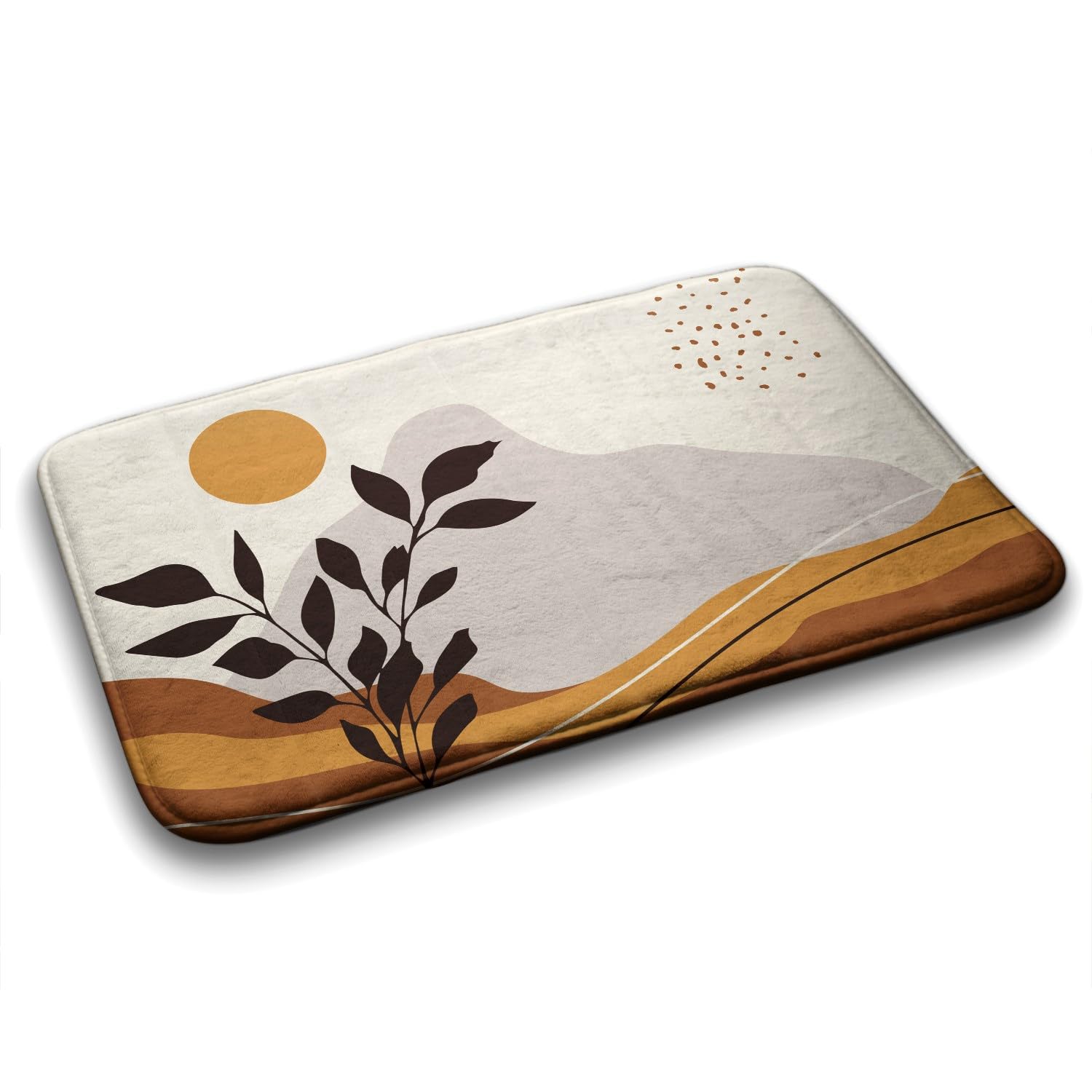 Tapis de salle de bains doux rectangulaire Tulup 75x45 cm imperméable paysage